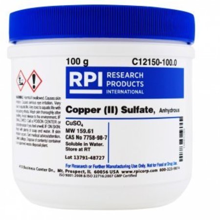 RPI Copper (II) Sulfate Anhydrous, 100 G C12150-100.0